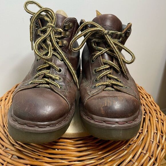 Dr Doc Martens Vintage 8287 Brown Leather Vintage Chunky 6 8 England Boots Ankle - Picture 3 of 9